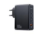 شارژر دیواری تایپ سی و یو اس بی 100 وات فست‌شارژ یوسامز USAMS US-CC163 100W 4-Ports GaN Fast Charger (EU)