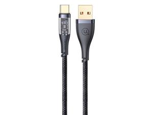 کابل تایپ سی فست شارژ 1.2 متری 66 وات یوسامز USAMS US-SJ572 Type-C Transparent Fast Charging Cata Cable 