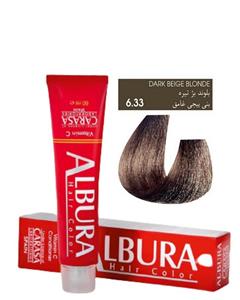 رنگ مو آلبورا مدل carasa شماره 6.33 حجم 100 میلی لیتر رنگ بلوند بژ تیره