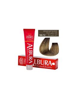 رنگ مو آلبورا مدل carasa شماره M6-7.2 حجم 100 میلی لیتر رنگ بلوند زیتونی متوسط