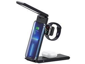 شارژر بی سیم 4 در 1 تاشوی رومیزی 15 وات همراه با چراغ یوسامز USAMS US-CD181 15W 4 in 1 Folding Desktop Wireless Charger