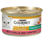 کنسرو گورمت گلد پته مغزدار با طعم ماهی و گوجه فرنگی ۸۵ گرم (Purina Gourmet Gold Feine Pastet Mit Forelle & Tomaten)