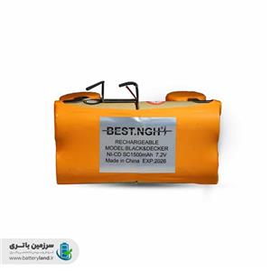باتری شارژی نیکل کادمیوم CS1500mAh ولتاژ 7.2 ولت ظرفیت 1500 میلی آمپر مدل بلک اند دکر Black&Decker برند بست Best