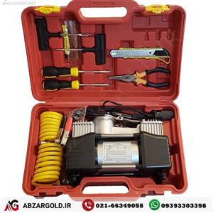 پمپ باد فندکی دو سیلندر با لوازم مدل TURBO