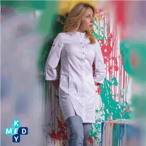 روپوش سفید پزشکی زنانه یقه دیپلمات