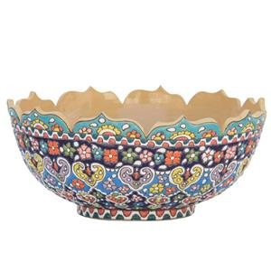 کاسه سفالی کارا دیزاین مدل K02 طرح مینا کاری قطر 21 سانتیمتر