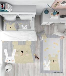 روتختی کودک پسرانه 4 تکه طرح خرگوش و خرس مدل Happy Rabbit