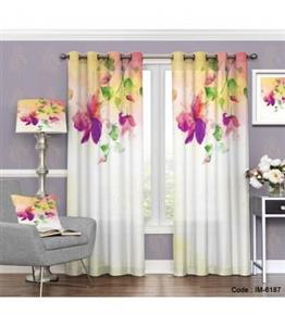 پرده شیک پانچی طرح گلهای رنگارنگ آبرنگی