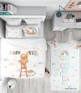 روتختی کودک دخترانه 4 تکه طرح خرگوش مدل Cute Rabbit