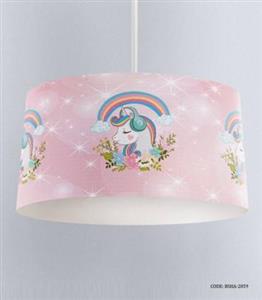 لوستر اتاق کودک دخترانه طرح اسب تک شاخ و رنگین کمان