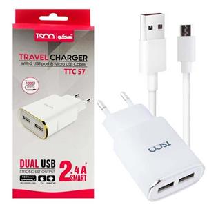 کلگی شارژر تسکو مدل TTC 57 به همراه کابل تبدیل microUSB 