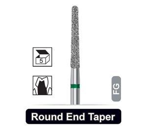 فرز الماسی مدل مخروطی ته گرد توربین - Dentalree  018  ISO 199/Eur 850/L:10mm  زرد