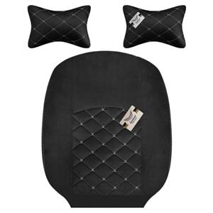 روکش صندلی خودرو سوشیانت مناسب تیبا 2 و کوییک تمام مخمل مشکی دوخت طوسی با پشت گردنی