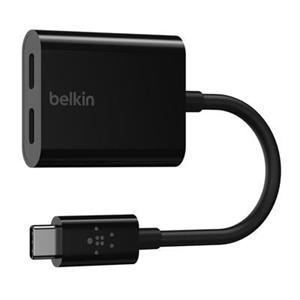 مبدل یک به دو USB-C Audio + Charge Adapter بلکین مدل F7U081btBlk