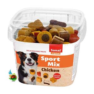 تشویقی نرم سگ سانال با طعم مرغ  Sanal sport mix with chicken وزن ۱۰۰ گرم