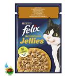 پوچ گربه فلیکس با طعم مرغ و هویج در ژله Purina Felix with Chicken and Carrot in Jelly وزن ۸۵ گرم