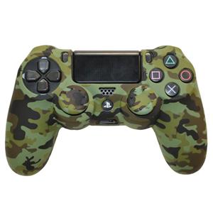 روکش محافظ دسته پلی استیشن ۴ مدل چریکی سبز تیره همراه روکش آنالوگ