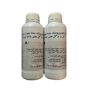 ست کود هیدروپونیک مایع گل رز و شاخه بریده محنا حجم 1 لیتری