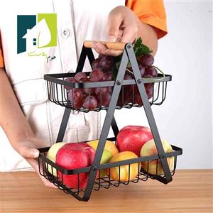 استند فلزی دو طبقه دسته چوبی