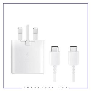 شارژر دیواری به همراه کابل USB-C اورجینال 95 درصد سامسونگ Samsung Super Fast Charging 95% (25W) EP-TA800NBE