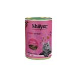 کنسرو غذای گربه شایر با طعم مرغ و جگر Shayer Chunky Chicken & Liver وزن 400 گرم