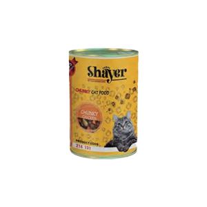 کنسرو غذای گربه شایر با طعم مرغ Shayer Chunky Chicken وزن 400 گرم 