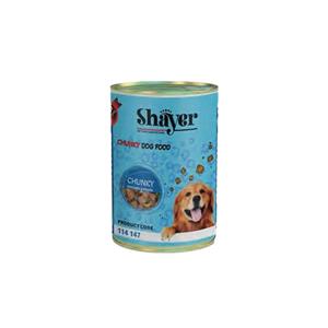 کنسرو غذای سگ شایر با طعم مرغ و پاستا Shayer Chunky Chicken & Pasta وزن 400 گرم
