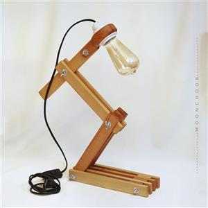 چراغ مطالعه چوبی+ساعت