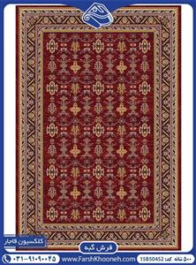 گبه ماشینی طرح ترکمن گلدار 1000 شانه رنگ لاکی کد 900452