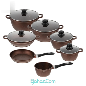 سرویس پخت و پز قابلمه گرانیت 12 پارچه زرساب مدل ML-7400