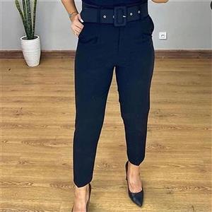 شلوار پارچه ای کمر بنددار قد 90