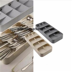 جاقاشقی کابینتی مدرن گلدهوم شیب دار رنگ طوسی و سفید