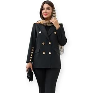 مانتو کتی مشکی زنانه جنس کرپ مازراتی عالی