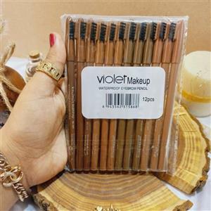 پک 12تایی مداد ابرو شانه دار ویولت Violet کیفیت عالی 