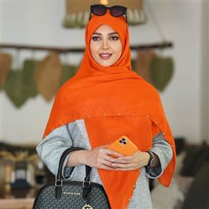 روسری نخی نگین دار دور دوخت