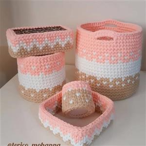 ست جا دستمالی و سطل و نظم دهنده تریکو