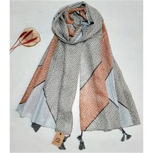 حراج شال کشمیر طوسی گلبهی وارداتی منگوله دار دخترانه و زنانه