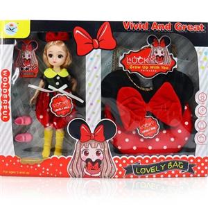 ست عروسک مفصلی و کیف دوشی کودکانه LUCKY