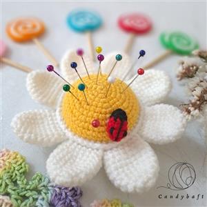 جاسوزنی بافتنی طرح بابونه، بافته شده با کاموای مرغوب ایرانی