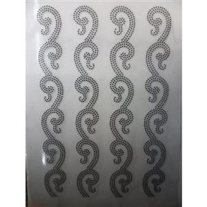 نگین حرارتی طرح پیچکی دنباله دار . چادر . نگین چادر . مانتو . نگین چسبی . جوراب . ساق