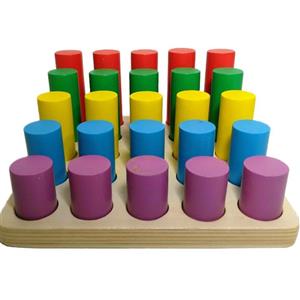 بازی چوبین استوانه های اندازه گیری مونته سوری مدل وودتویز