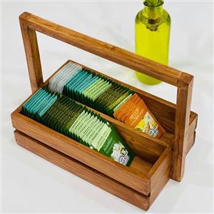 باکس دوخانه دسته دار چوبی چوب روس رنگ قهوه ای تیره ضد آب