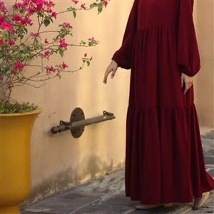 مانتو چین 3 طبقه آبشاری مدل بُشری جنس ابریشم سوییت