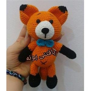عروسک روباه بافتنی ...درغرفه بافتنی پونه خیلی خوشگل و بانمکه همه جا دوخته شده مناسب هدیه و...