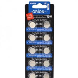 باتری سکه ای اوریون (ORION) مدل Alkaline LR54 AG10 (کارتی 10 تایی)\n\n