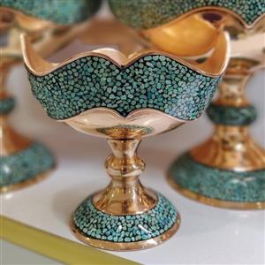 شکلات خوری کشکول  فیروزه کوب مدل پایه دار 