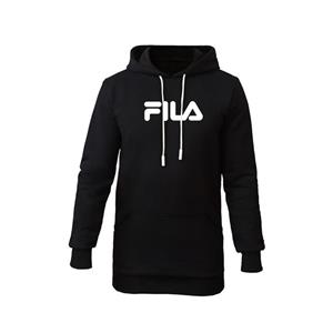 هودی کلاه دار مشکی طرح fila مدل u9153