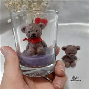 شمع تدی شیشه ای
