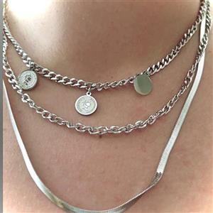 گردنبند سه لاین استنسل استیل