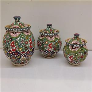 ست پا سماوری و جا ادویه میناکاری 3 تکه